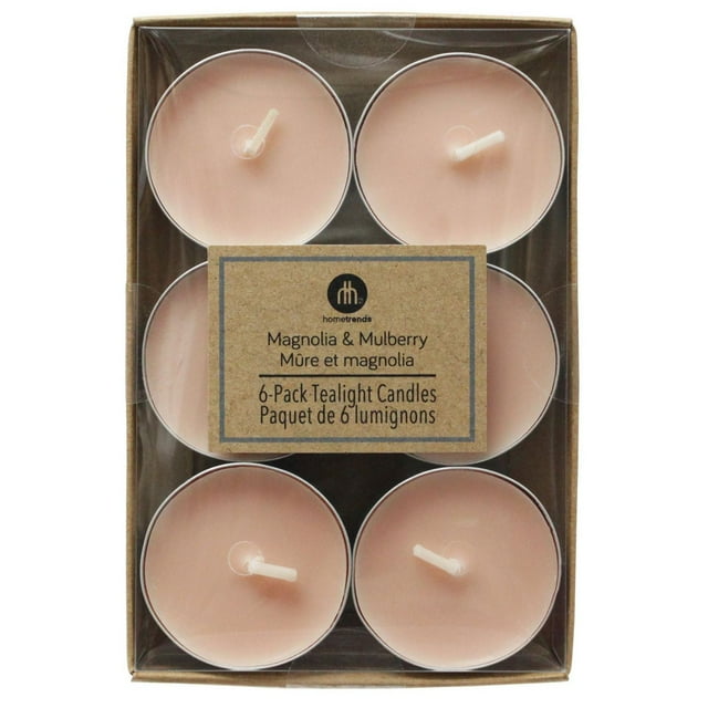 Hometrends Magnolia & Mulberry Scented 6-Pack Tealight Candles