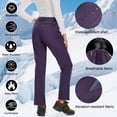 thumbnail image 3 of YUCOLEN Women's Waterproof Fleece Lined Snow Ski Pants Winter Warm Softshell Insulated Outdoor Hiking Pants Dark Purple M, 3 of 6