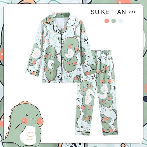 Disney Toy Story Three-Eyes Boy Conjunto de pijamas para niños Primavera y otoño Pantalones de manga larga Niña Bebé Cardigan Ropa de casa Altura 155-160cm heqiyong CONDUJO