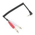 thumbnail image 3 of Cable Adaptador De Micrófono, Estéreo 90 Grados 3,5 Mm Macho A Doble 6,35 Mm Macho Cable En Espiral Para Reproductor De DVD Para Micrófono ANGGREK Fotografía, 3 of 8