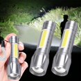 thumbnail image 2 of Hvmvliv Bright Flashlight 2 Pack Aluminium Alloy LED Flashlight, Super Bright Flashlight, Zoomable, Rechargeable Flashlight, Powerful Handheld Flashlight Silver, 2 of 8