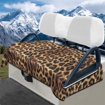 Yuyamidu Leopard Print Golf Cart Seat Covers Club Car Seat Cover for 2 Passenger Golf Cart Cushion Cover Fashion Golf Cart Seat Towel Blanket Winter Outdoor Decor