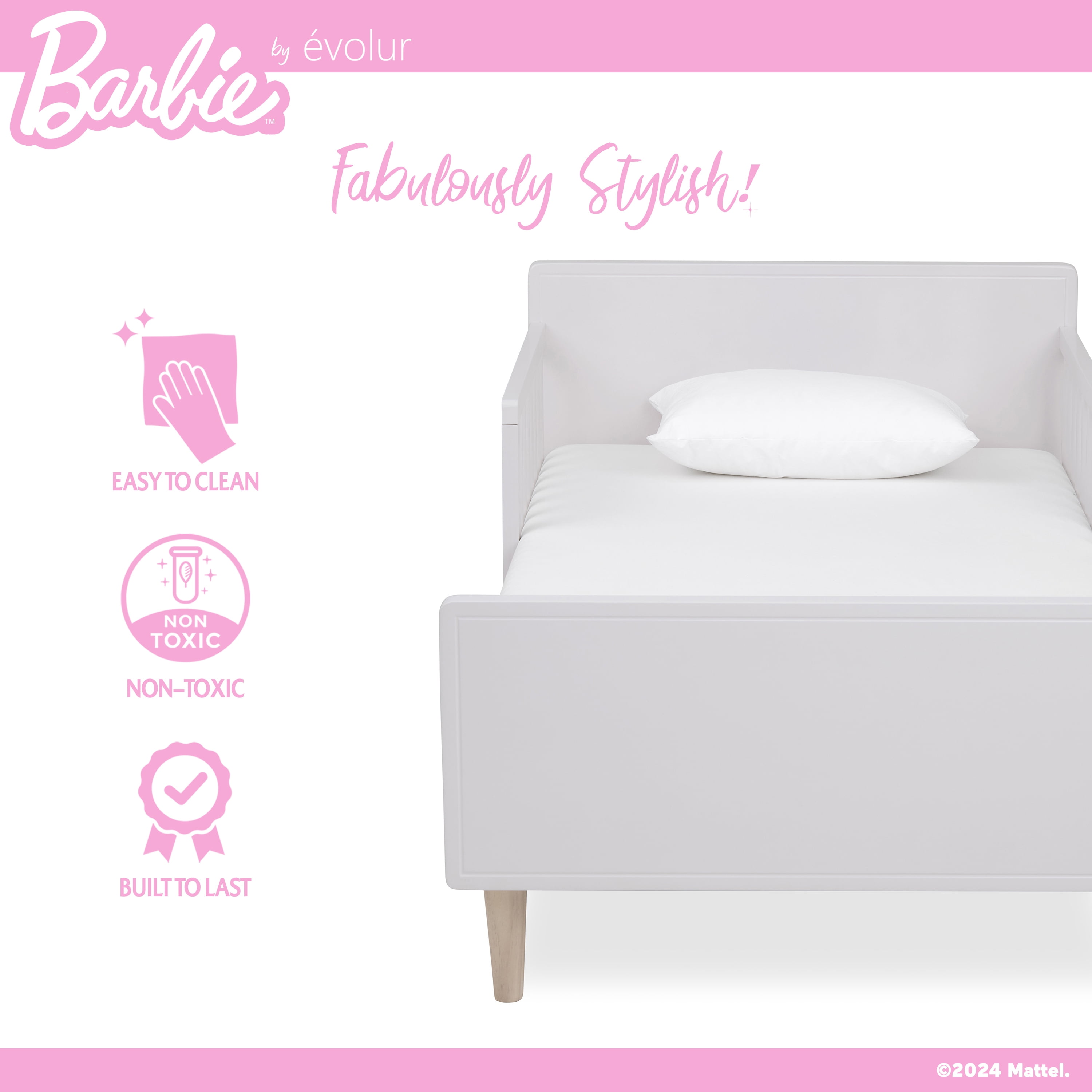 Evolur Barbie Los Altos Toddler Bed, Lavender Sky
