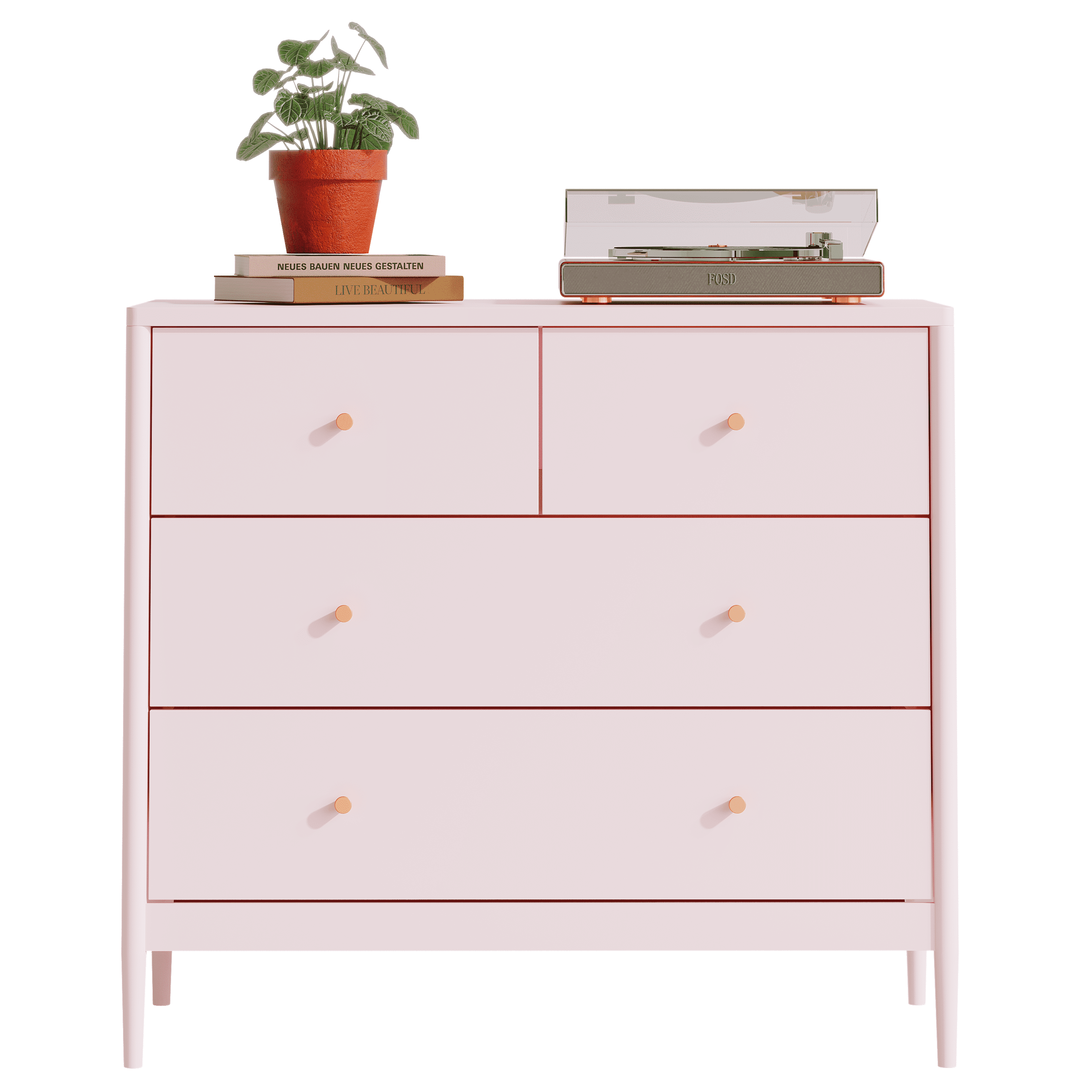 4-Drawer Kids Dresser, Wooden Storage Cabinet for Toddler Bedroom, Nursery, Closet, Baby Nightstand Organizer for Living Room or Apartment, 35.4" Wide
