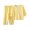 Yellow, variant on TIREOW Kids Loungewear 2 Piece Set Contrast Trim Round Neck Three Quarter Sleeve Top and Long Pants Boys and Girls Sleepwear Set