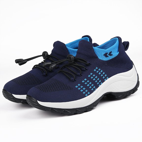 XEDZYT Womens Sneakers Lace Up Knit Mesh Casual Shoes for Jogging Hiking and Running Size 9