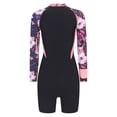 thumbnail image 5 of YONGHS Womens Long Sleeves Boyleg Swimsuit Bodysuit One Piece Beach Surfing Diving Bathing Suit Pink XL, 5 of 7