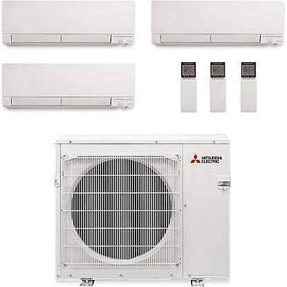 Mitsubishi Mxz 3c30na2 U1 Mini Split Ductless Outdoor Unit 30 000btu H With 3 Wall Mount Mini Split Air Conditioner 9 000btu H Msz Fh09na 12 000btu H Msz Fh12na And 15 000btu H Msz Fh15na Walmart Canada