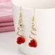thumbnail image 5 of Pendientes de gancho colgantes con espiral de diamantes de imitación y rosa roja de moda, pendientes de rosa con personalidad y temperamento, pendientes de moda, 5 of 6