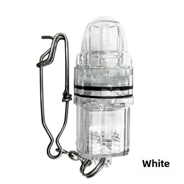 Underwater LED Fish Attractor with Hanging Clip - Waterproof Deep-Sea Night Fishing Light for Enhanced Catch Rates, Durable Bait Lamp Accessory for Anglers (White)