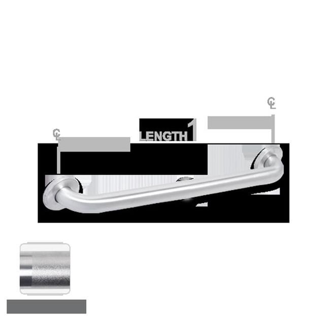 AJW UG130X-A36 Barre d'Appui à Bride de 36 Po Exposée&44; Poignée Rainurée - Configuration A