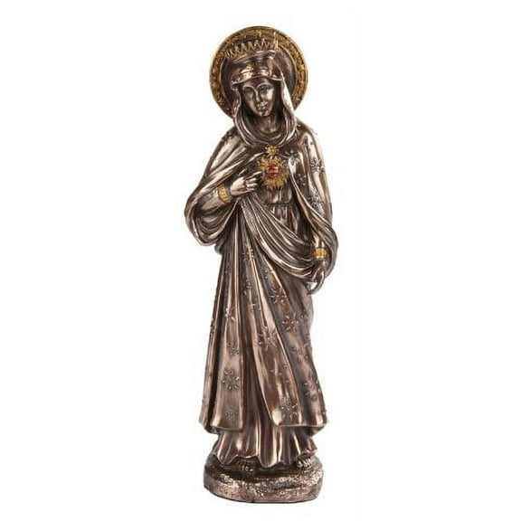10.75 Inch Immaculate Heart of Mary Bronze Finish Statue Figurine