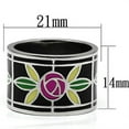thumbnail image 2 of High polished (no plating) Stainless Steel Ring with Epoxy in Multi Color for Women Multi Color Stone Color Style TK683 Size 6, 2 of 3
