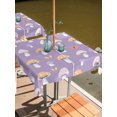 thumbnail image 2 of Outdoor Table Cloth with Umbrella Hole and Zipper, Purple Mushroom Waterproof Square Tablecloth 54"x54", Botanical Butterfly Spring Washable Table Cover for Outside Party Patio Picnic, 2 of 8