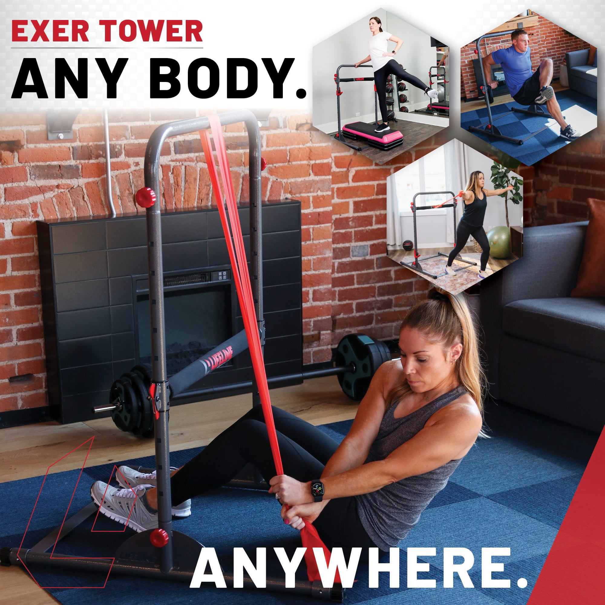 Lifeline Fitness Exer Tower - All-in-One Workout Station for Total Body Bodyweight Exercises