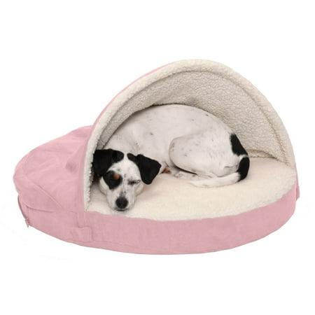 UPC: 0815181028800 | FurHaven Pet Products Faux Sheepskin Snuggery Orthopedic Pet Bed for Dogs & Cats – Pink  26  Base