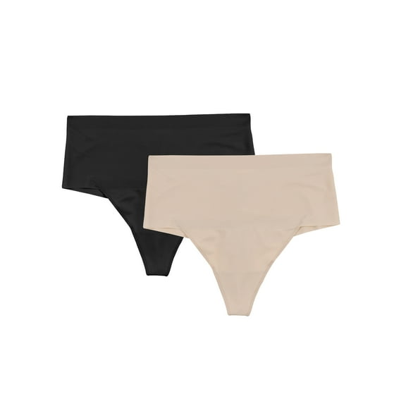 Maidenform Women's Light Control Shaping Thong 2-Pack, Style FLS080, Sizes up to 2XL