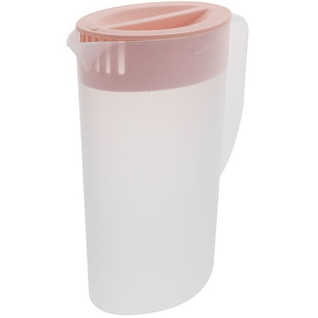 GOOHOCHY 1Set Beverage Pitcher With Lid Pink Plastic PP 1.6L for Family and Friends