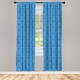 thumbnail image 4 of Ambesonne Blue Mandala Window Curtains, Monochrome Floral Art, Each 28" W x 95" L, Sea Blue White, 4 of 4