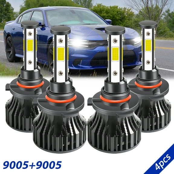 For Dodge Charger 2016 2017 2018 2019 LED Headlight Bulbs Kit High Low Beam 6000K Ultra White 4pcs