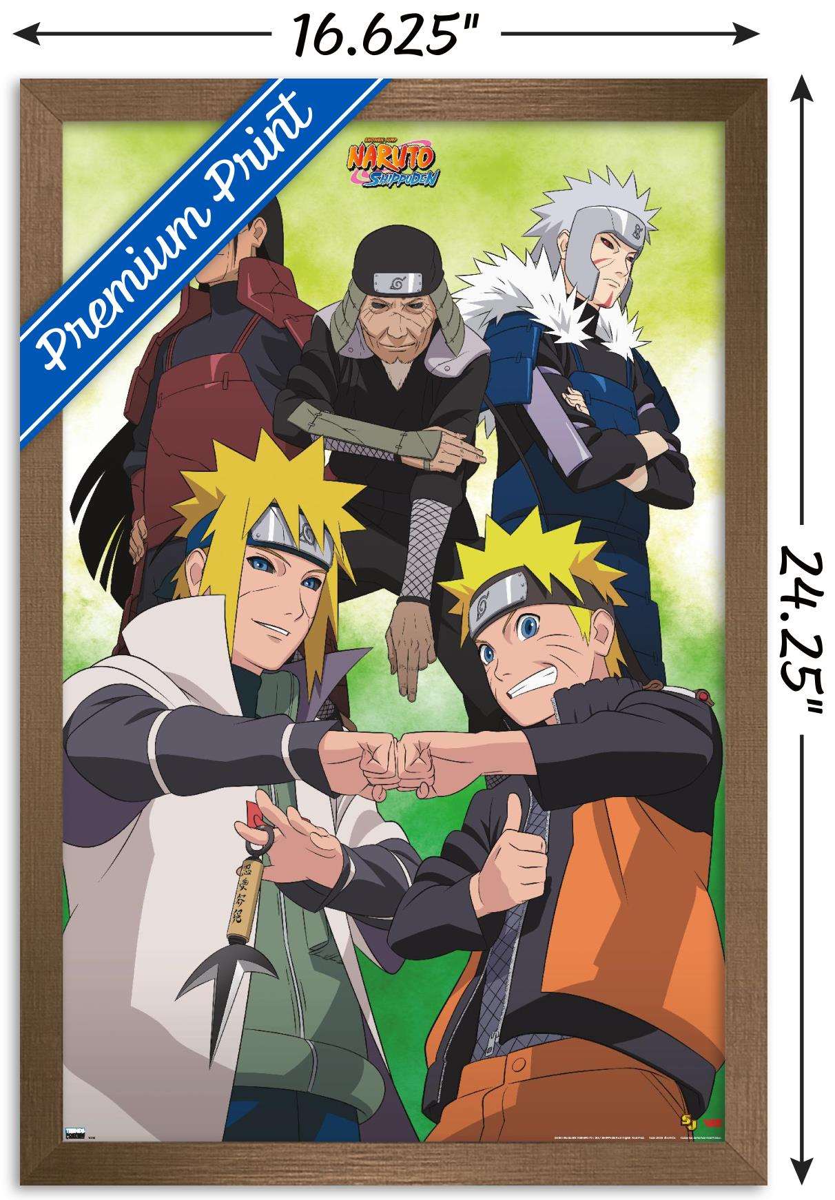 Naruto - Green Wall Poster, 14.725" x 22.375", Framed