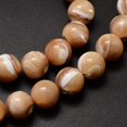 thumbnail image 3 of 2Strand Natural Sea Shell Beads Strands Round Light Salmon 10mm Hole: 1mm about 40pcs/strand 15.75 inch, 3 of 3