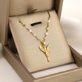 thumbnail image 2 of Visland Collier Femme Pendentif Fleur Fée Décor Strass Chaîne Réglable Style Girly Collier en Alliage pour Usage Quotidien et Cadeaux, 2 of 7