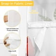 thumbnail image 3 of No Hook Shower Curtain with Snap in Liner, White Red Marble Gold Stripe Crack Waterproof Bath Curtain Double Layers with See Through Top Window, Abstract Natural Stone Hotel Shower Curtains 60x72in, 3 of 9