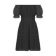 thumbnail image 2 of VISgogo Vestido casual de manga corta para mujer, a la moda, de color sólido, cuello barco, con lazo, sin espalda, vestido acampanado VISgogo moda, 2 of 9