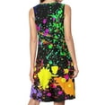 thumbnail image 2 of Neon Splatter Paint Spring Summer Dresses for Women Fashion T-shirt Dress Casual Sleeveless Loose Sundress with Pockets, 2 of 5