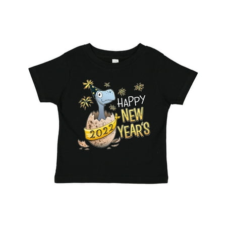 

Inktastic Happy New Years 2022 Dinosaur Hatching Gift Toddler Boy or Toddler Girl T-Shirt