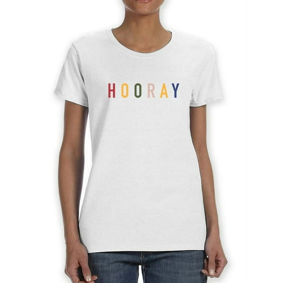Smartprints Womens Graphic Tee - Hooray Colorful - Regular Fit 100% Cotton