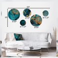 thumbnail image 4 of Designart "Mesmerizing Marble Abstraction Blue and Gold III" Abstract Marble Metal Wall Art Set of 5 Piece, 4 of 5