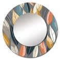 thumbnail image 2 of Designart "Retro Foliage Dream III" Modern Geometric Rund Mirror For Wall Decor - Large Multi-Color Round Printed Mirror - Mid-Century Round Mirror 23" x 23" Inch, 2 of 5
