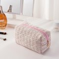 thumbnail image 2 of Bolsa de maquillaje JOVAKIT, bolsa de cosméticos acolchada, algodón, rosa, floral, 2 of 7