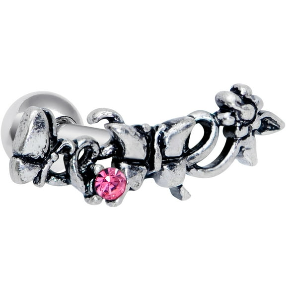 Body Candy 16G Womens Stainless Steel Pink Butterflies Cartilage Earring Helix Tragus Jewelry 1/4"