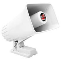 Indoor Outdoor PA Horn Speaker 6 x 4 Inch Loud Portable PA Speakers 8 Ohms 50 Watts Max Horn Siren Adjustable Mounting Bracket & Hardware Included White