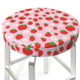 thumbnail image 3 of Balery Hand Drawn Strawberry Fundas de asiento para taburete de bar redondo de tela de terciopelo ajustables que protegen de arañazos y manchas para sillas de 14 a 17 pulgadas.-14 inch, 3 of 7