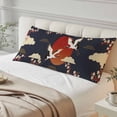 thumbnail image 4 of Japanese Style Body Pillow Covers 20"x54", Modern Cranes Cherry Flower Wave Red Blue Soft Brushed Microfiber Breathable Throw Pillow Covers, Decorative Pillowcase with Zipper for Couch Sofa Bedroom, 4 of 9