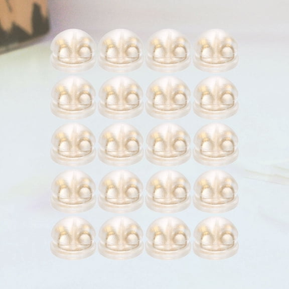 DRAFIDEEP 20Pcs Flexible Silicone Golden Earring Backs Comfortable Safety Stoppers for Post and Hook Earrings