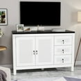 thumbnail image 2 of Twin Fins Versatile 48-Inch White TV Stand w/ 3 drawers - Fits up to 55" TV, 2 of 8