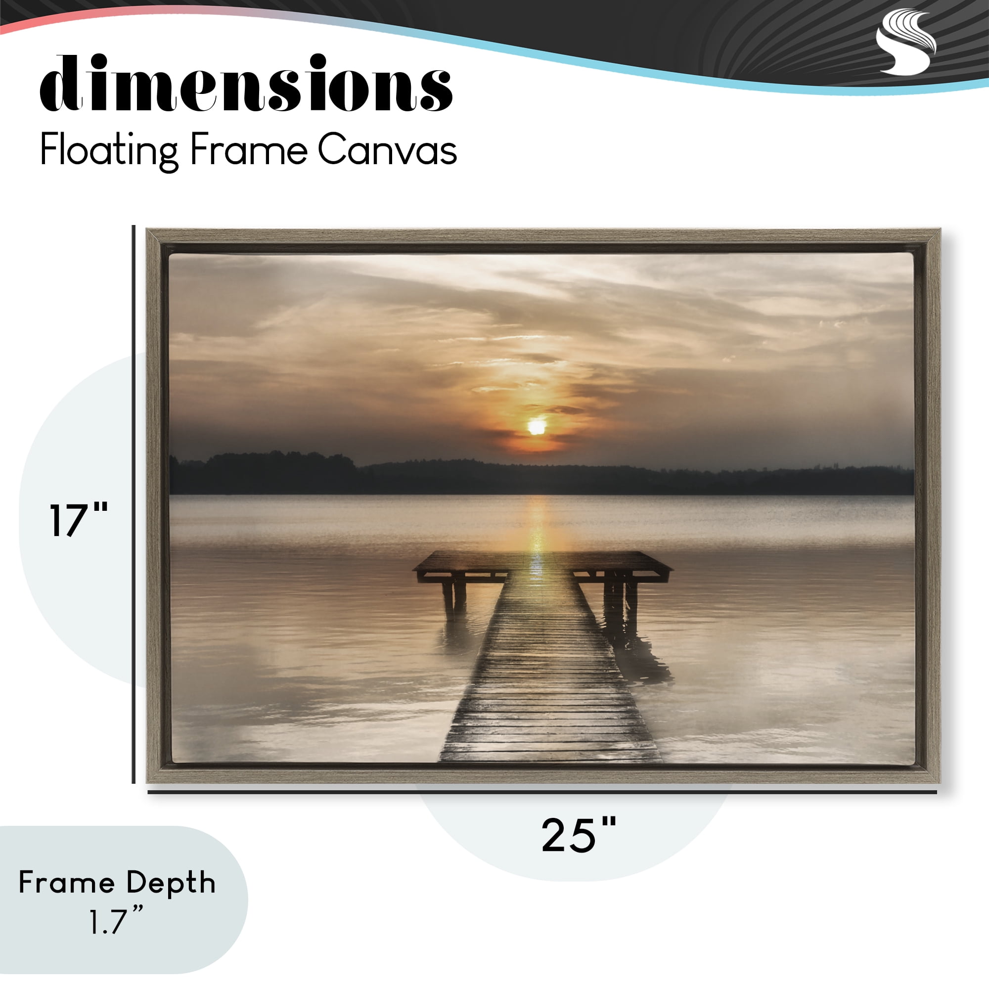 Stupell Industries Centric Reflective Sunrise Brown Framed Floater Canvas Wall Art, design by Irene Weisz