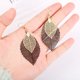 thumbnail image 2 of 6 pares de pendientes colgantes de hoja de metal con colgante colorido y gancho llamativo para mujeres, adolescentes y niñas, 2 of 6