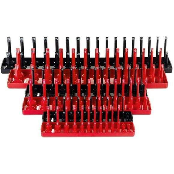 JHUS 166 Socket Organizer Tray Rack Rail Storage Holder Tool Metric SAE 1/4 3/8 1/2" TOOL ORGANIZERS Storage bins Drawer organizers Storage drawers Garage storage