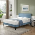 thumbnail image 3 of VECELO Queen Size Platform Bed Frame with Adjustable Upholstered Headboard, Strong Wood Slat Support, No Box Spring Needed, Easy Assembly, 3 of 6
