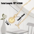 thumbnail image 4 of CANEVINKA Dainty 18K Gold Zircon Elizabeth Pendant Paperclip Chain Necklace for Women Toggle Clasp Necklace Layered Jewelry, 4 of 7