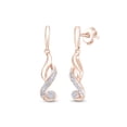thumbnail image 2 of AFFY 1/20 CT. T.W. Round Shape Natural White Diamond Flame Drop Earrings In 14K Rose Gold Over Sterling Silver (0.05 Cttw, I2-I3 Clarity), 2 of 3
