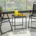 thumbnail image 3 of Mesa auxiliar de vidrio templado Costway 43 cm con marco de metal para interiores y exteriores, 3 of 5