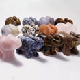 thumbnail image 4 of MATROOY 1.5" Natural Crystal Quartz Elephant Carving Statue Figurine Stone Mineral Art-Topaz, 4 of 9