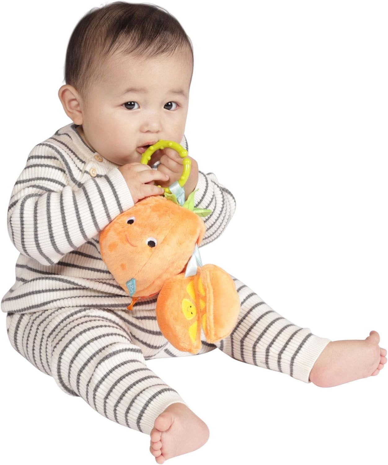 Eating the Alphabet Baby Gift Set includes Board Book by Lois Ehlert, Lemon & Orange Infant Travel On-the-Go Toys (Sensory Developmental Learning Toys)